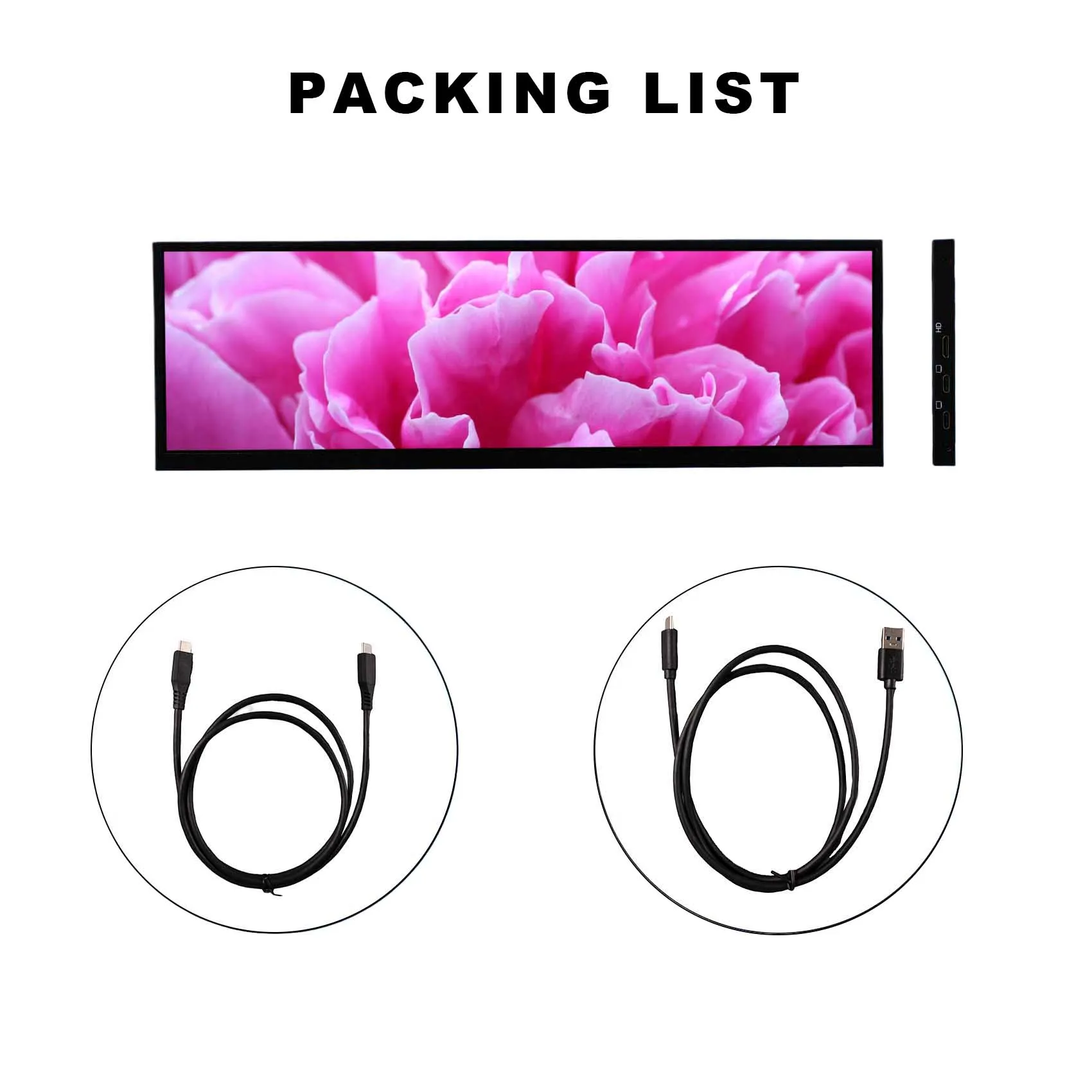 14.5" 2560x720 2K IPS Touch LCD Monitor ,Type C Video Input ,Metal Shell