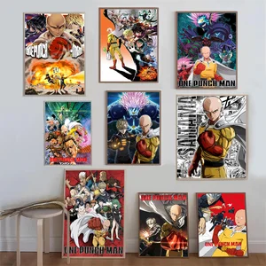 Affiche d’anime One Punch Man Saitama Impressions et affiches de bonne qualité Affiche murale HD Peinture d’étude Décoration intérieure 8 meilleures affiches de One Punch Man en ventes - No 2