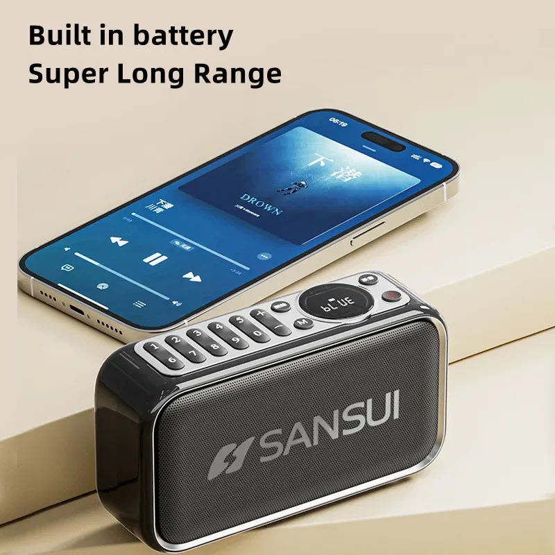 New Sansui F35 Retro Radio Wireless Bluetooth Speaker Insert Card Mini Plug in Walkman Music Player Portable Stereo Subwoofer