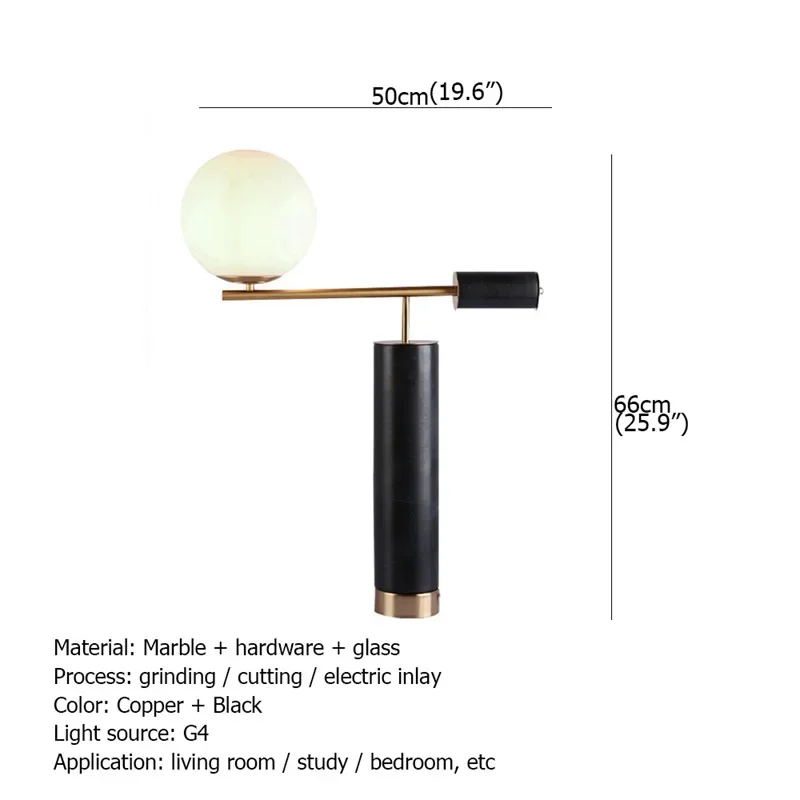 Modern Bedroom Table Light Creative Design G4 Marble Desk Lamp Home LED Decorative For Foyer Living Room Bedroom Hotel