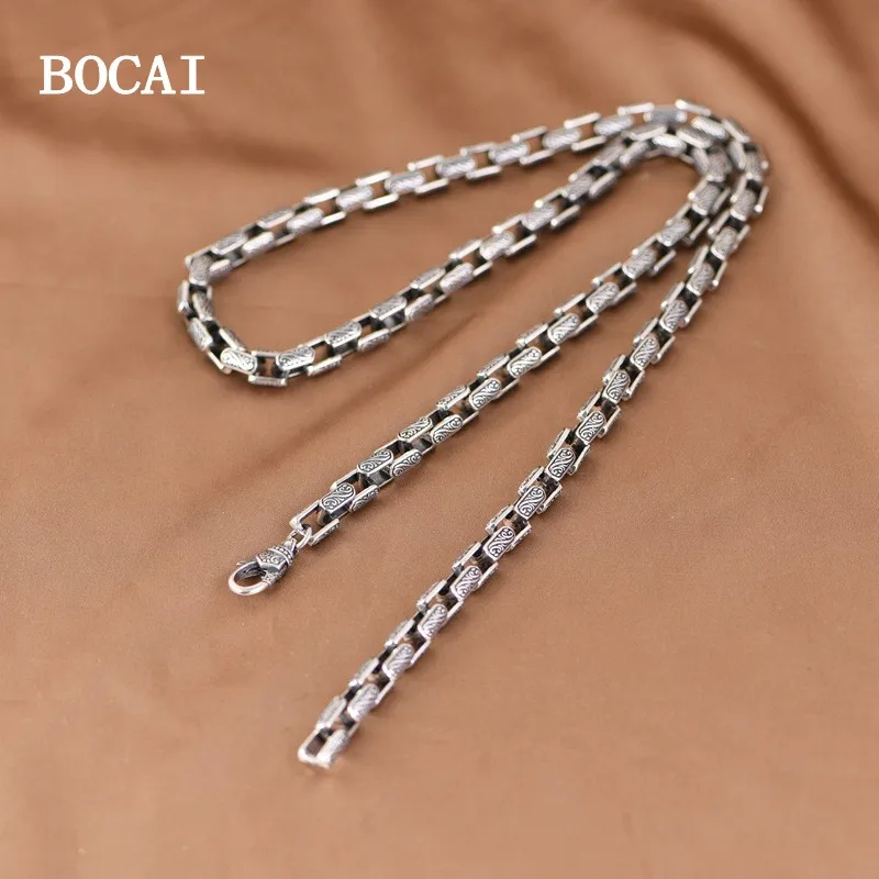 

Мужское винтажное ожерелье BOCAI из серебра S925 пробы с персонализированным принтом плюща