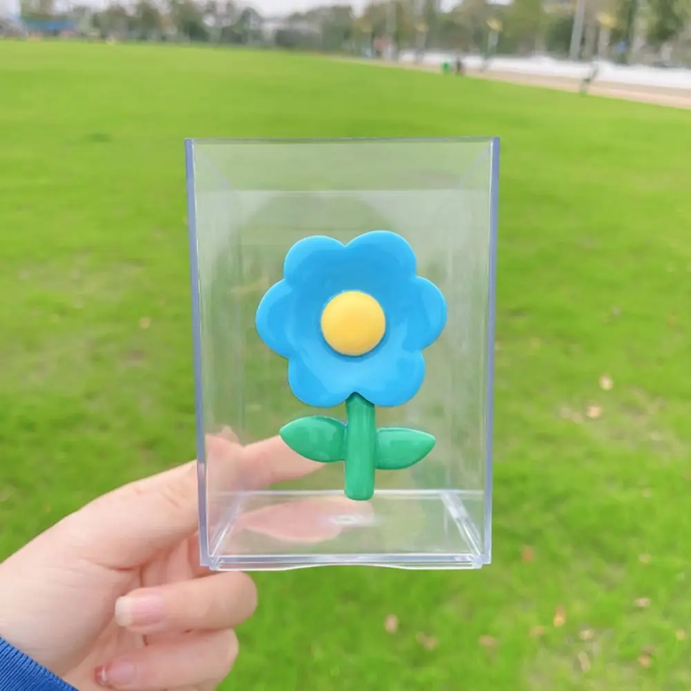 Hohe Aussehen Stift Container 3D Blume Transparent Desktop Schreibwaren Einfache Multifunktionale Schreibwaren Lagerung Box Büro