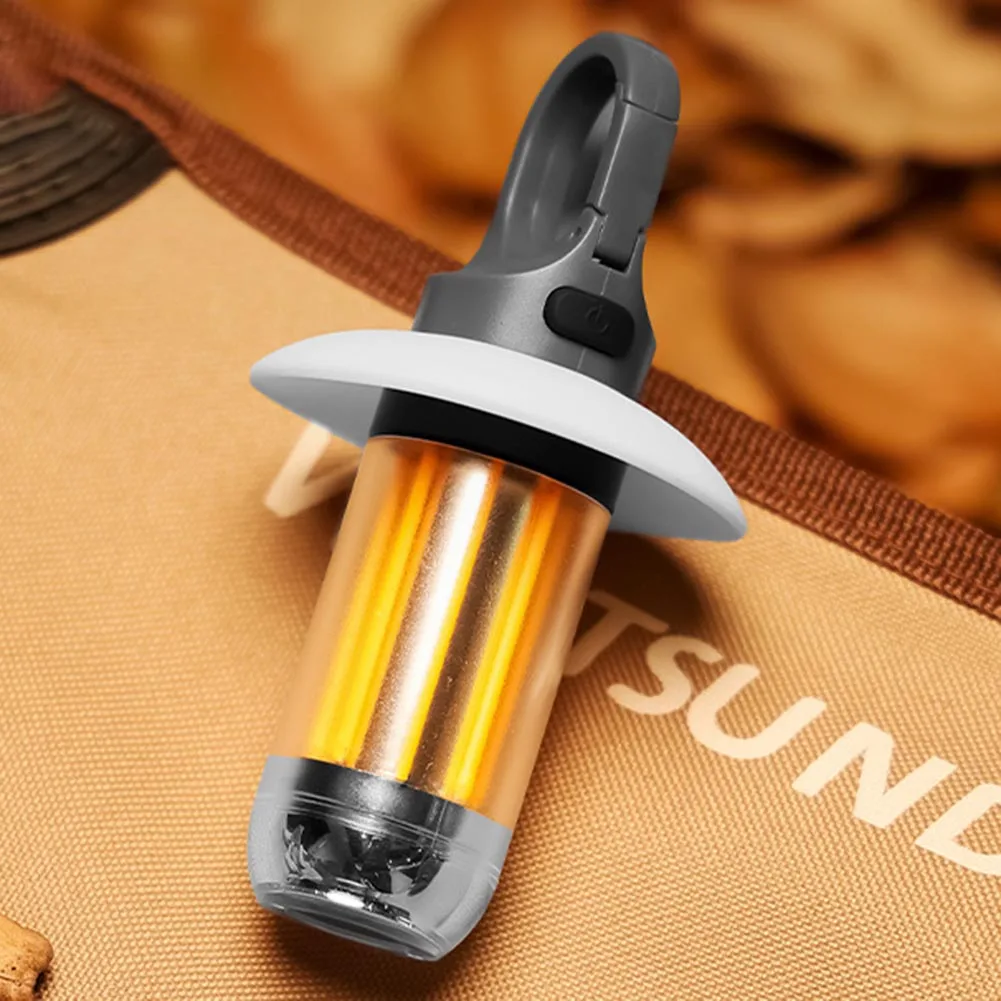 USB recarregável dupla fonte de luz, luz de tenda, branco quente, lanterna, lanterna camping, iluminação de pesca noturna, 600mAh
