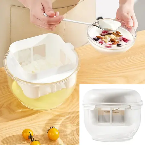 2025 Separatore di siero di latte Filtro per yogurt per caffè di grande capacità Riutilizzabile Creatore greco fatto in casa Scatola di fermentazione per filtro per yogurt fatto in casa