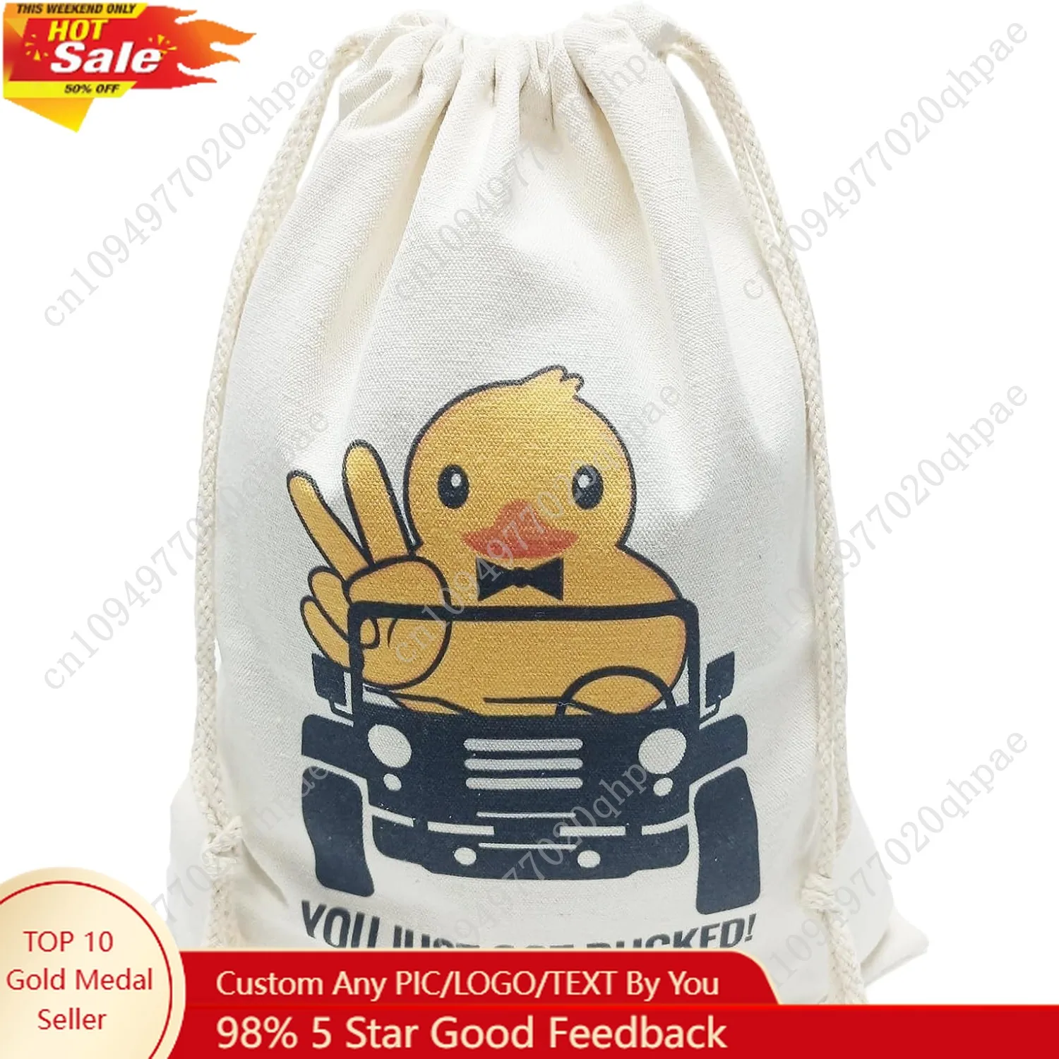 

Ducks for Ducking Drawstring Duck Bag Canvas Backpack Ducking Bag 11.81 x 15.7 inches