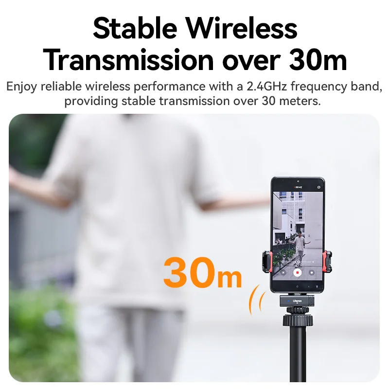 Ulanzi HM2301 Dual Channel Wireless Microphone 48kHz High-quality Sound for Livestreaming Vlog Smartphone Photograph Accessories