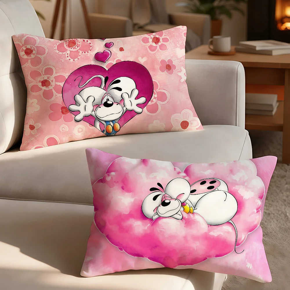 Cute D-Diddl Cartoon Mouse cushion cover Breathable Washable Decor Shell Concealed Zipper Sofa Bed Office Lumbar Decoration