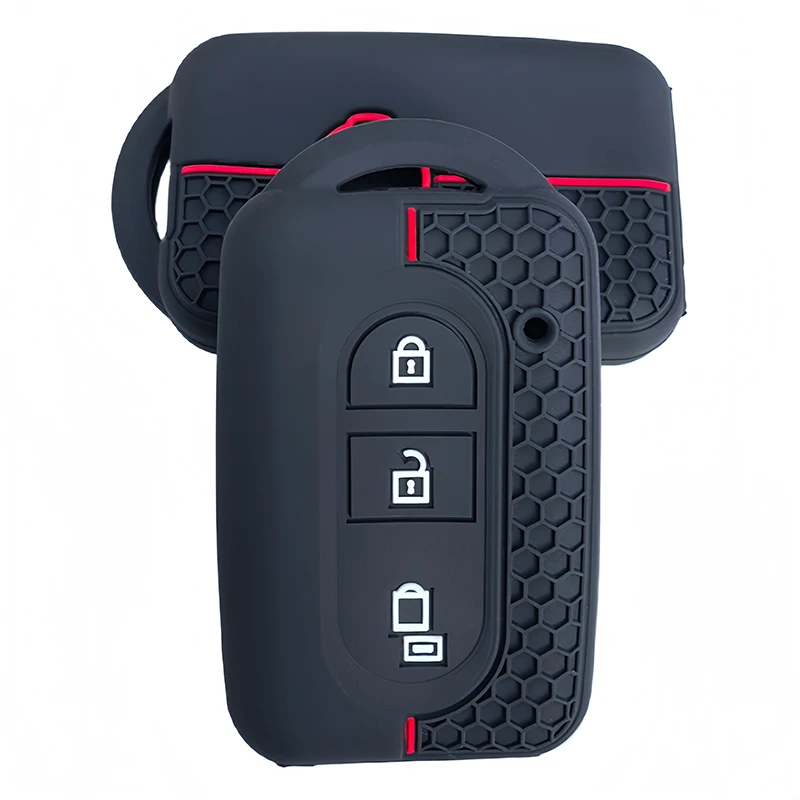 2-Tasten-Silikon-Schlüsseletui für Nissan Qashqai Micra Juke X-Trail Navara Note Tiida Keyless Fob Shell Skin Holder Protector