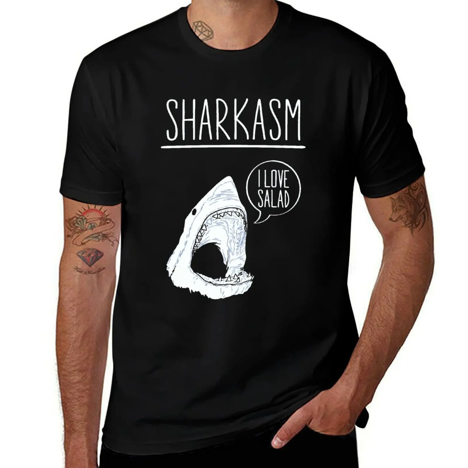 

shirt shirt shirt T-Shirt Gift Salad print man personalised cotton Funny t Sarcastic Sharkasm Love t custom Shark t I