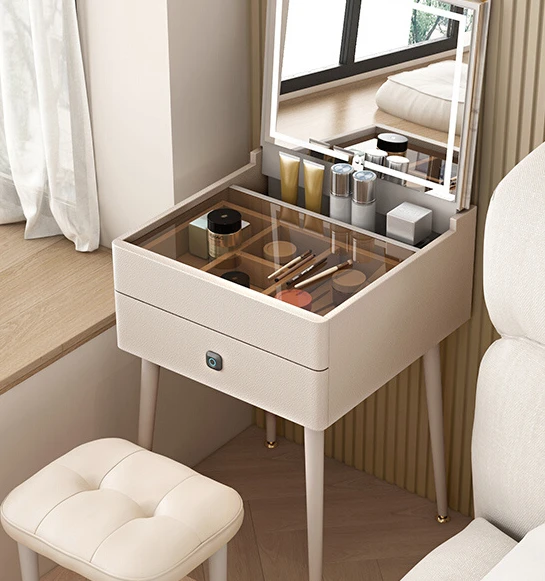 Dressing table, flip-top slate table, high-legged bedroom, small-sized simple dressing table