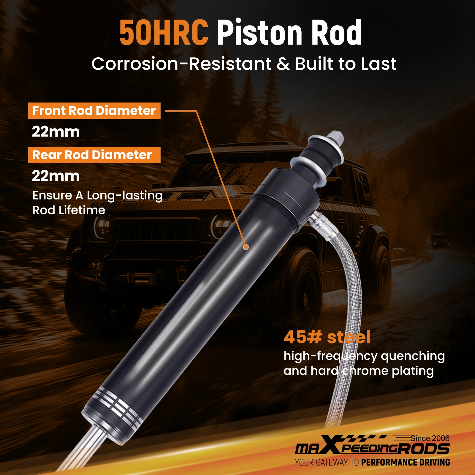 

X3 Series 4-6 Inches Front Shock Absorber & 10 Way Damper Reservoir for Dodge Ram 1500 2500 2006-2013 4WD