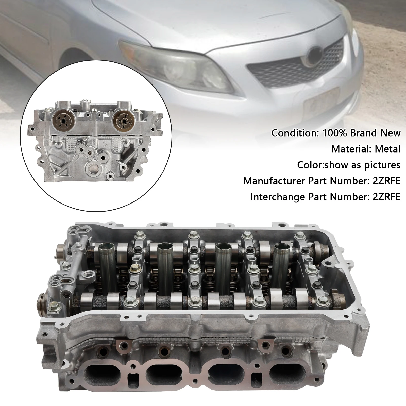 

Areyourshop 2ZRFE Cylinder Head for Toyota MATRIX COROLLA 1.8L 2009 2010 2011 2012 2013 2014 2015 2016 2017 2018