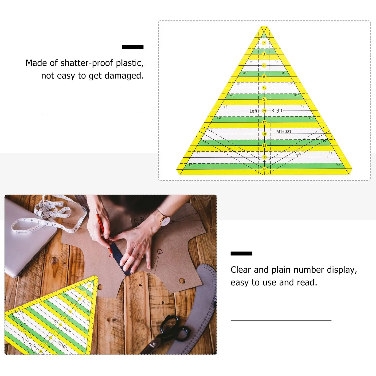 Plastic Quilting Ruler Proof Clear Display Portable Measuring Tool Sewing Fabric Craft Excellent Assistant Patchwork