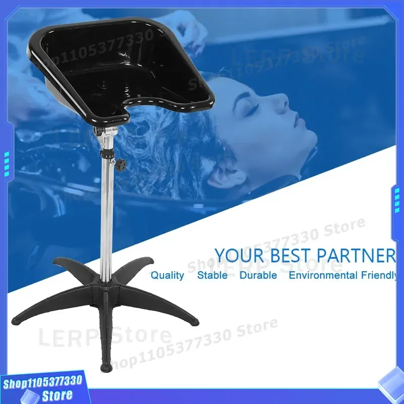 Portable Plastic Shampoo Basin for Elderly Simple Vertical Lift Hair Washing Rack Korean Style Barber Shop Small Basin Cross