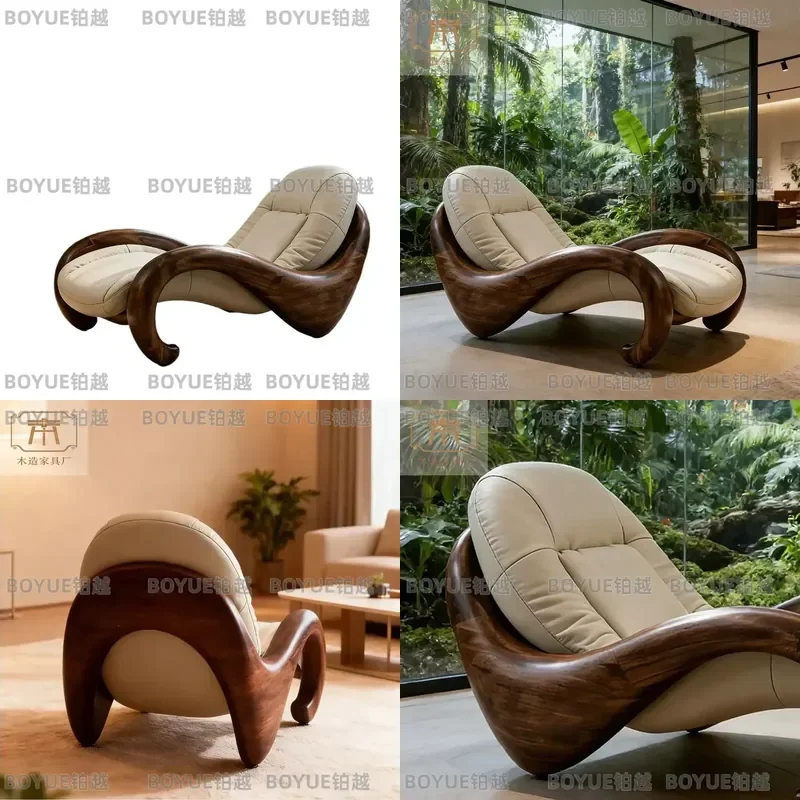 New Chinese Style Black Walnut Ming Dynasty Leisure Chair Song Aesthetic Minimalist Single Sofa Furniture Standard