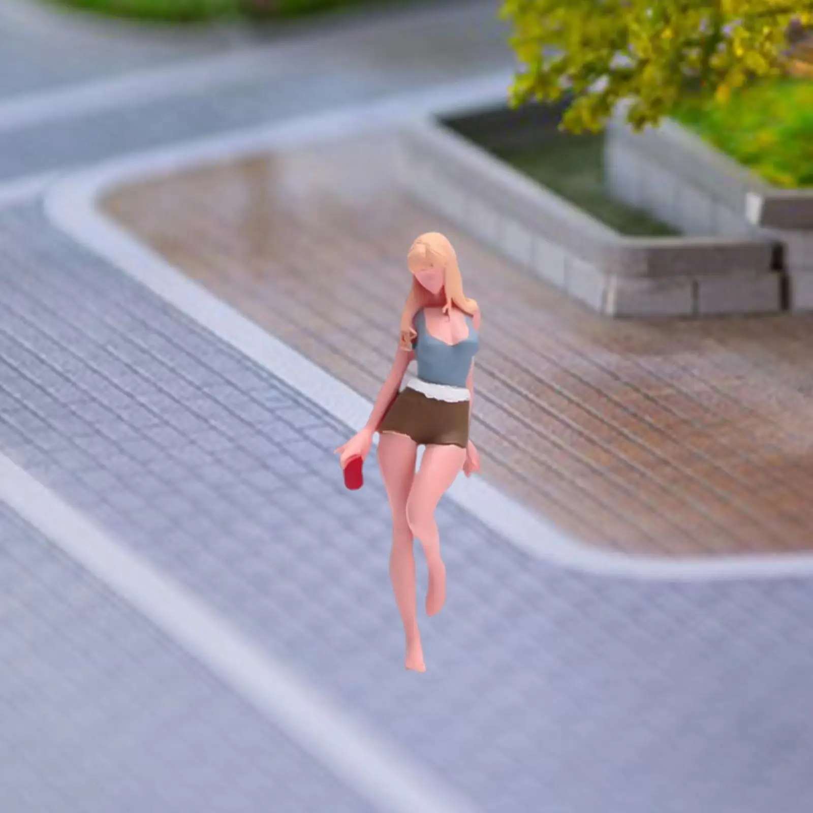 

Модель девочки с жёлтыми волосами в масштабе 1:64, миниатюрная фигурка для диорамы, реквизит для фотосессий, модель женской фигуры из смолы.