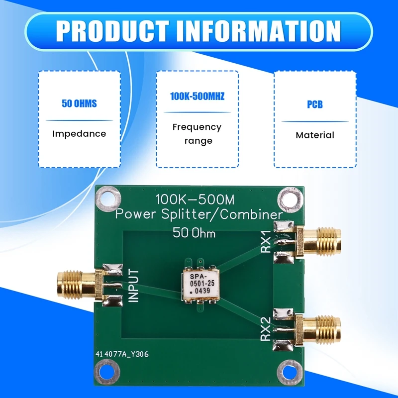 SR-50 Ohm 100K-500Mhz Power Divider Combiner/Splitter (Without Shell)