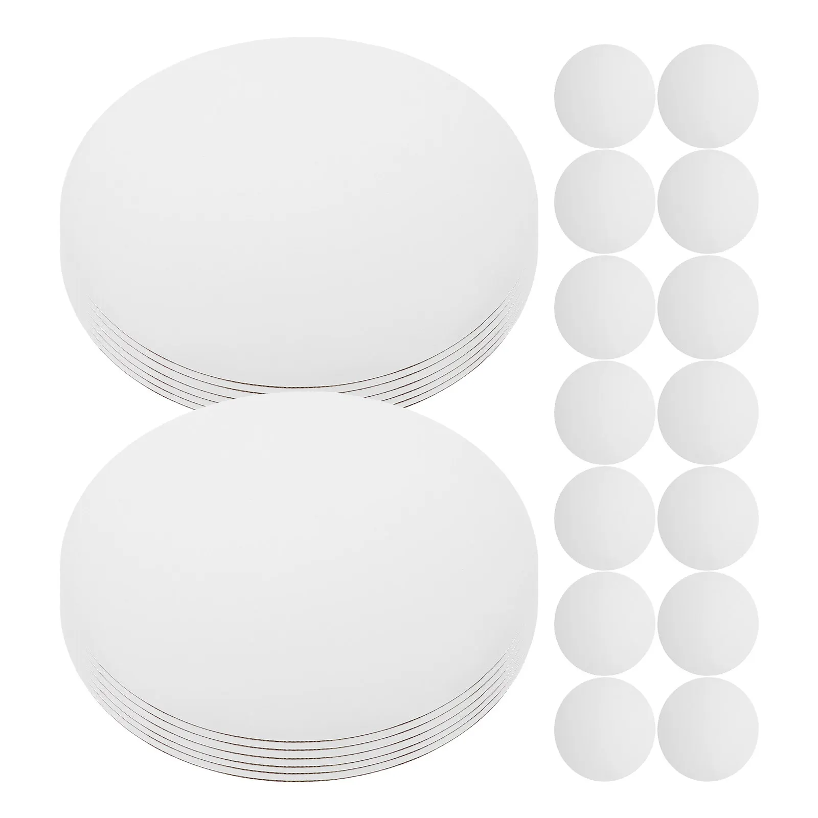 25Pcs Cake Board Round White Corrugated Sturdy Greaseproof Circle Base for Birthday Wedding Pastry Dessert Display Tray