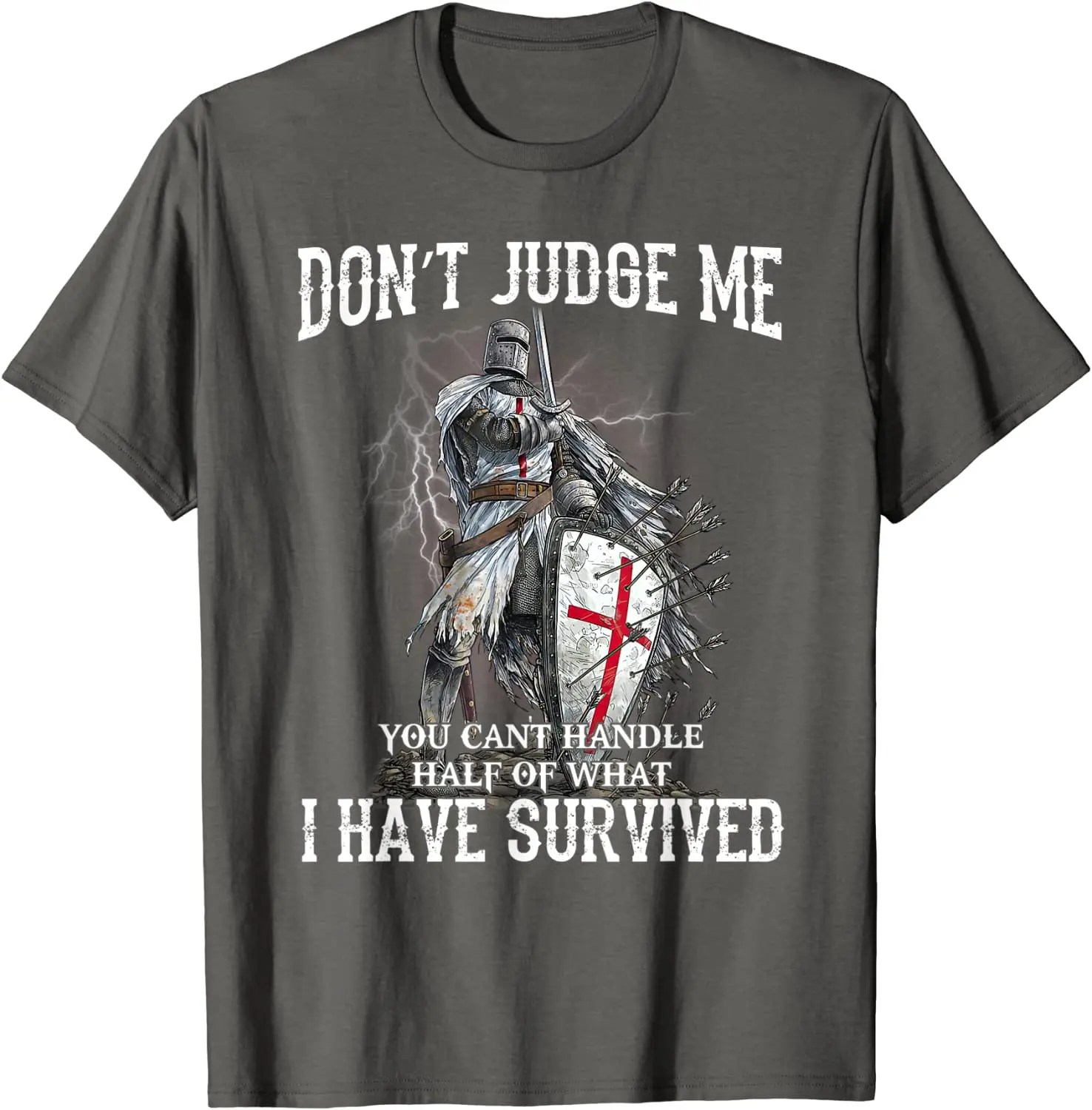 Knight Templar Christian Warrior of God Don’t Judge Me Men T-Shirt Short Sleeve Casual Cotton O-Neck Summer Shirts