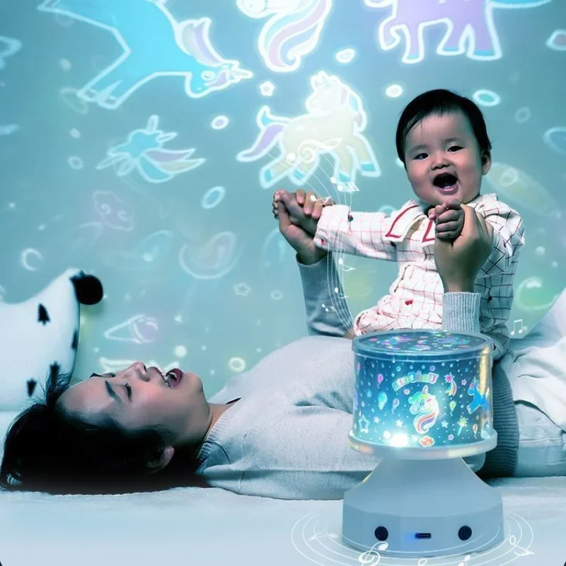 Starry Sky Projection Lamp Room Ambiance Night Light Bluetooth Speaker Dreamlike Children's Light-Up Toy
