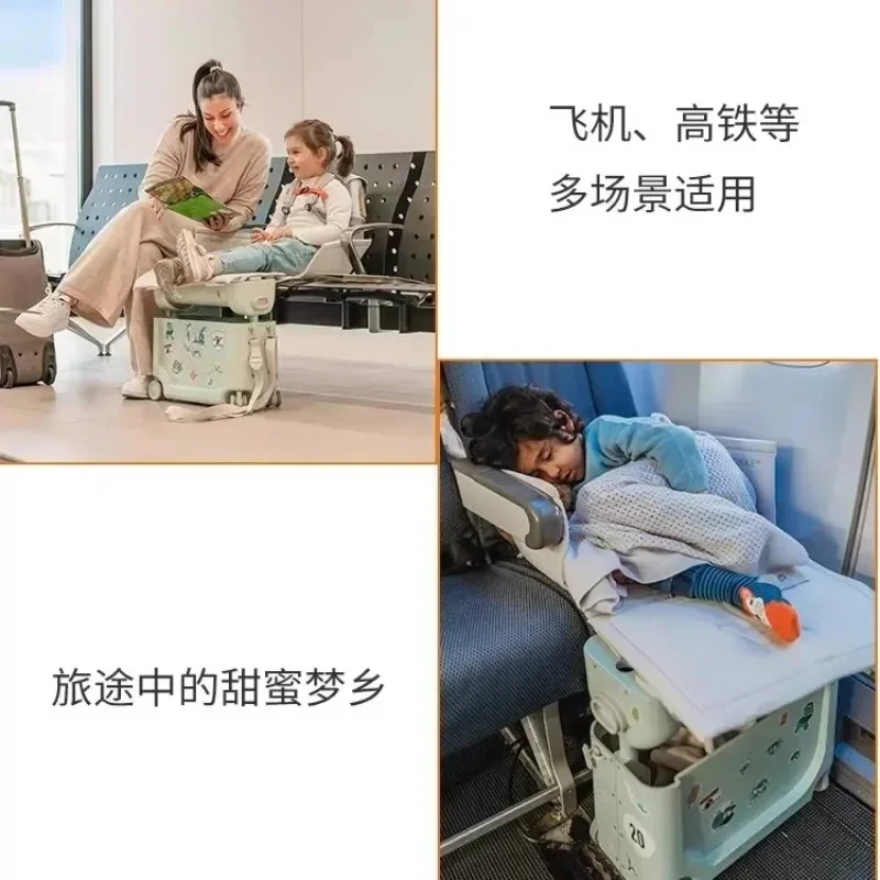 Multifunctional children's suitcase, baby can sit and ride on the plane suitcase