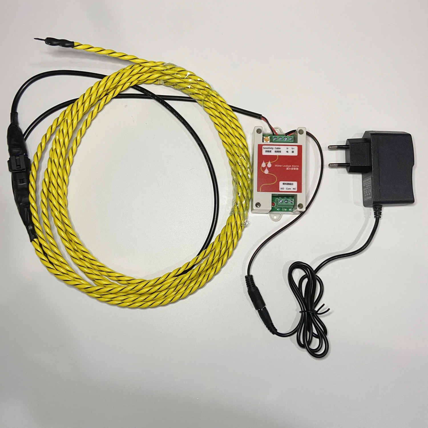 1Set 12Vdc Water Detect Module With Leakage Cable NC/NO Dry Contact Output Shut Down DN15 Valve Ware House Liquid Sensor
