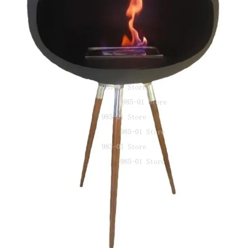 High-end smokeless alcohol fireplace with real flame, tall design for indoor, outdoor, home and commercial decoration