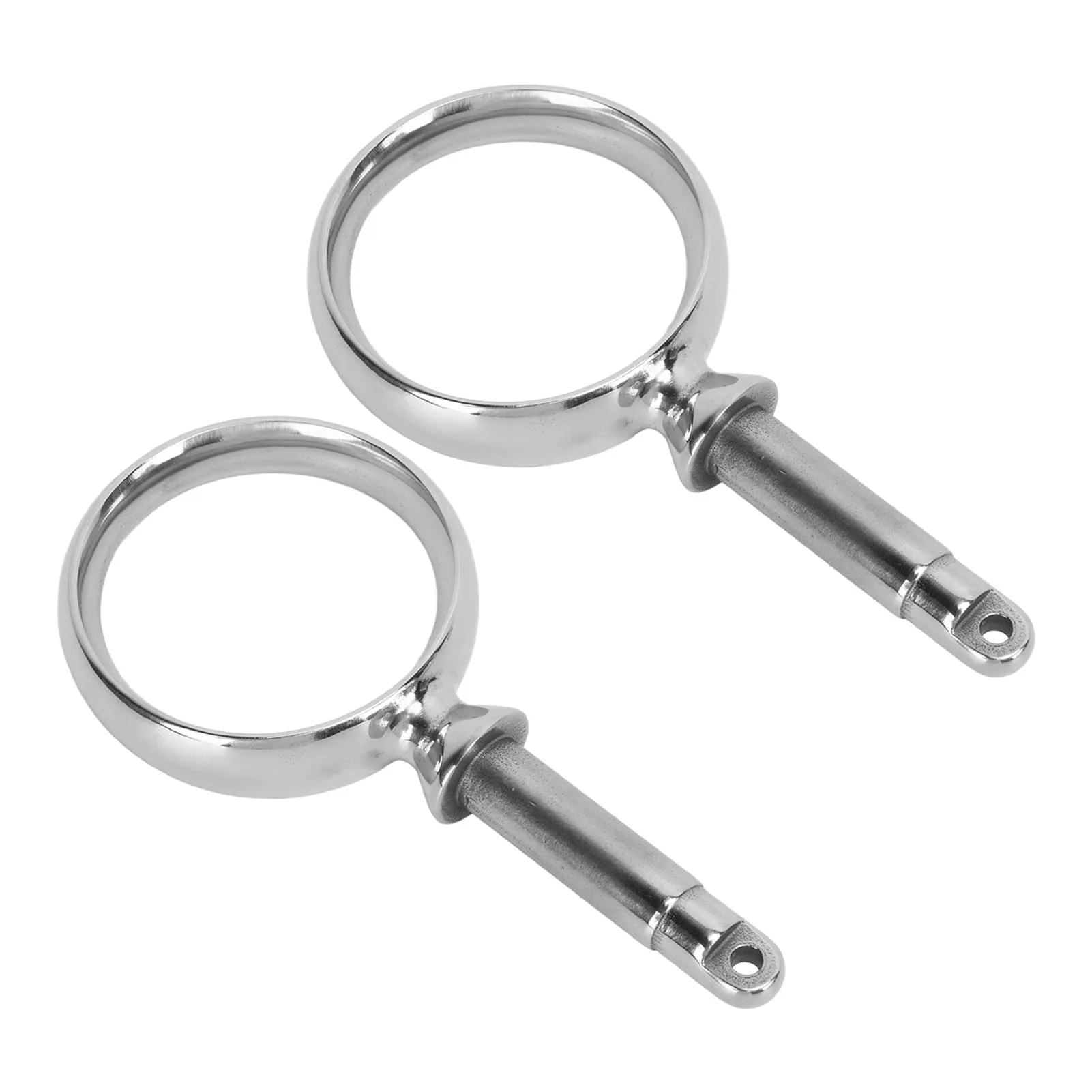 1 Pair Boat Stainless Steel Oarlock 2 Inch ID Mirror Finish Paddle Brackets for Marine Kayak Yacht Paddles