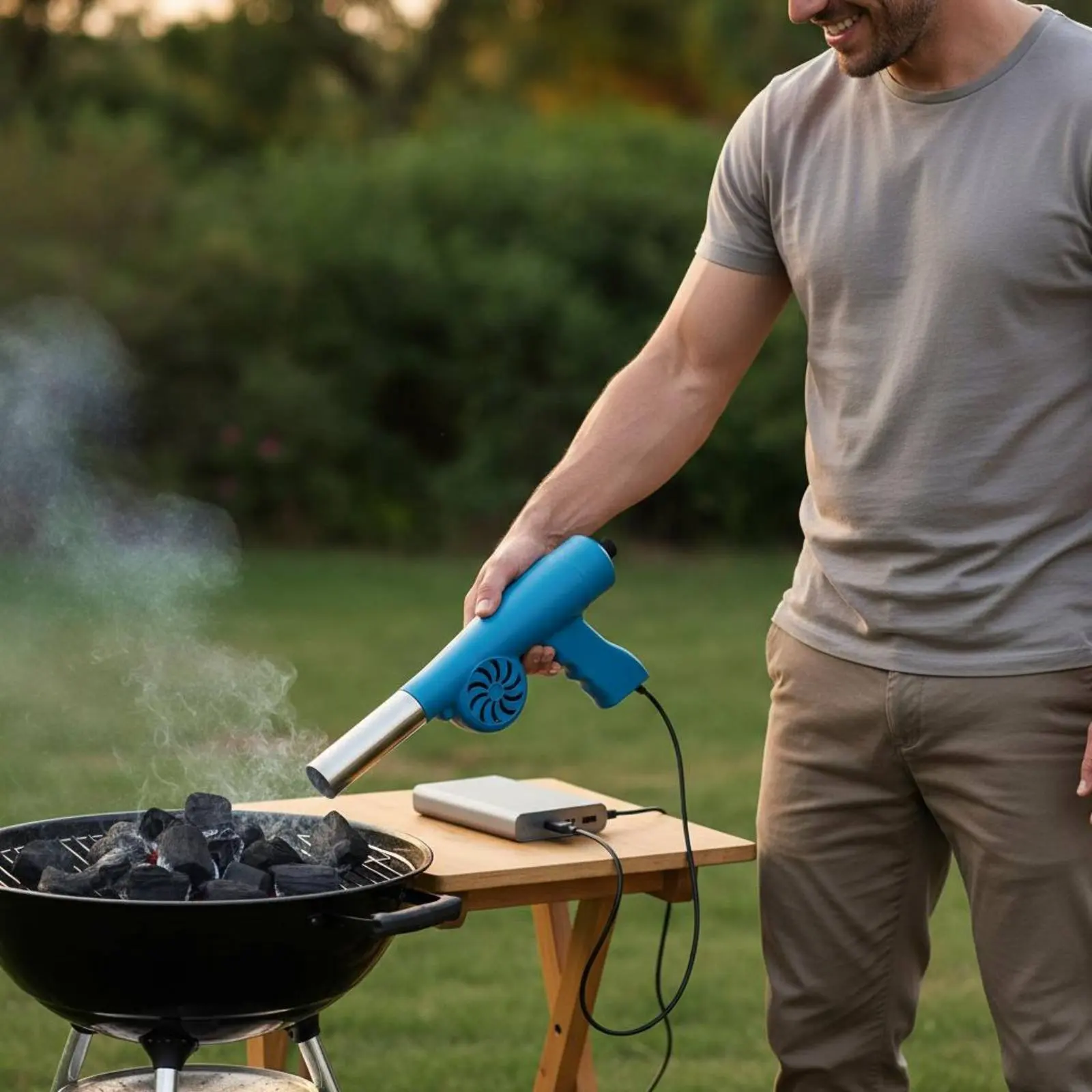 Handheld BBQ Fan Battery Powered Electric BBQ Fan Handheld Fire Blower Small Universal Serial Bus Electric Ignition Device