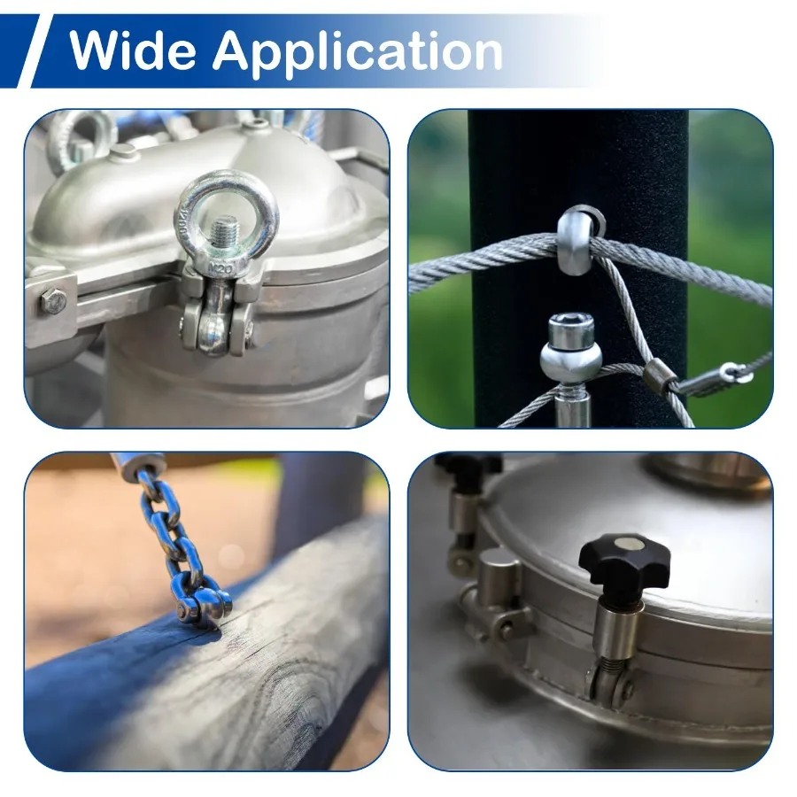 4 Pz M6 x 35mm Altalena Bullone di Sollevamento In Acciaio Inox 304 Metrico Filettatura Completa Macchinari Spalla Altalena Sollevamento Occhio Bullone per la Casa Ren