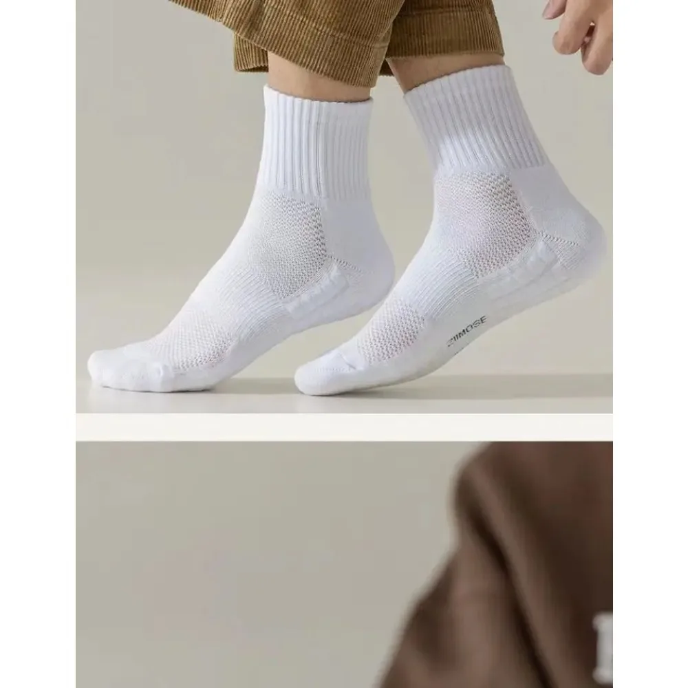 NOVIDADE! ! 1 Par de Meias Masculinas de Algodão com Forro de Veludo, Cano Médio, para Inverno, Desodorantes, com Sola Acolchoada, Grossas, Esportivas, para Basquete, Brancas