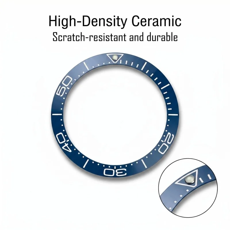 New Seagull SEA600m Style 38mm Orange, Black, and Blue Ceramic Bezel Insert for 40mm Watch Case SKX007 Modification Kit - view 5
