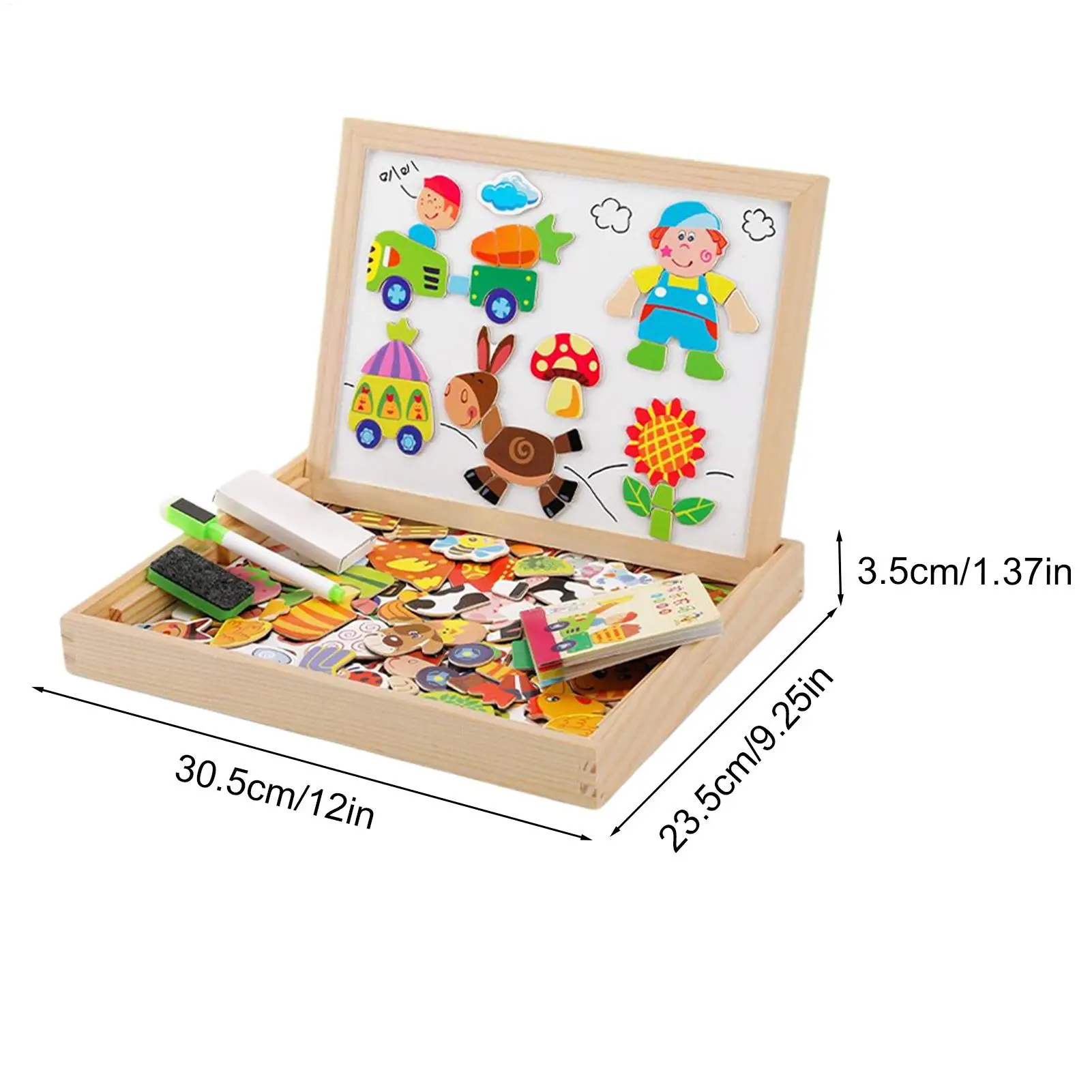 Kids Magnet Board Wooden Magnetic Writing Board For Kids Educational Toy Drawing Game For Learning Tool Preschool Classroom