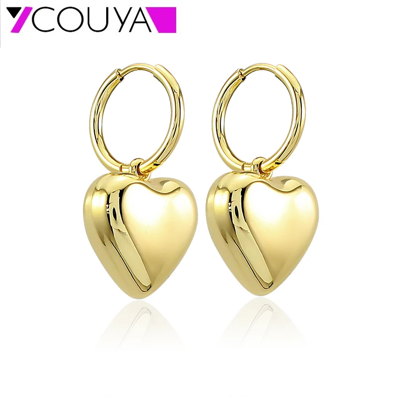 Fashion Stainless Steel Heart Dangle Earrings New 18k Gold Plated Earring Lightweight & Durable Gift for Anniversary