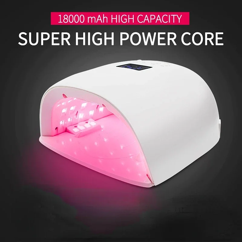 Rechargeable Nail Lamp 86W Wireless Gel Polish Dryer Red Light Manicure Light with Handle Cordless Nail UV LED Lamp