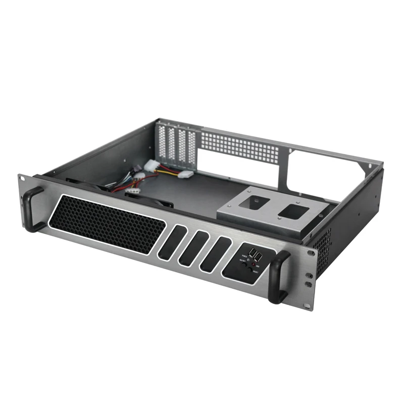 Good quantity  2u aluminum custom Micro ATX server rackmount chassis with cooling fans