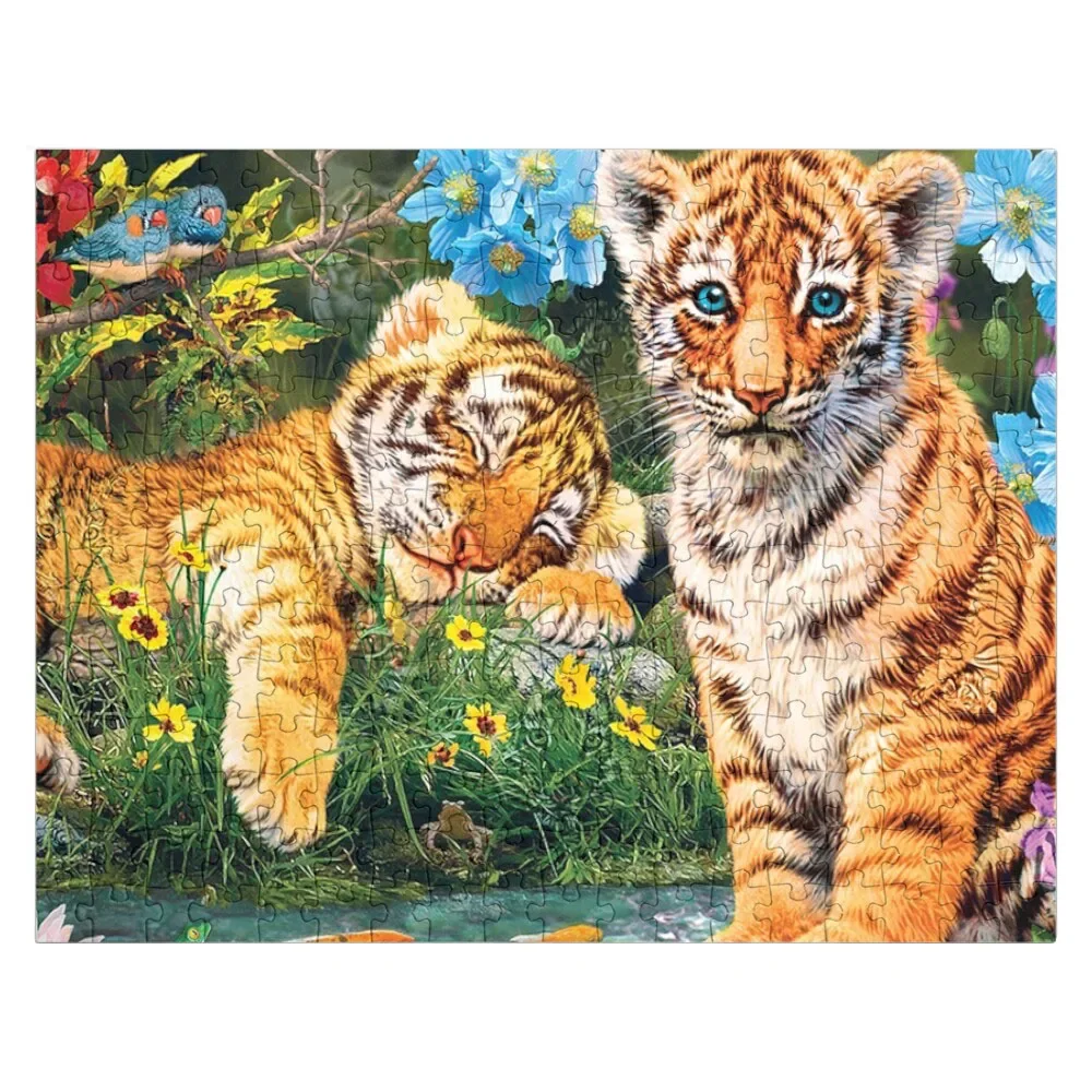 Tiger Cubs Watercolor Jigsaw Puzzle Wooden Animal Animal Puzzle