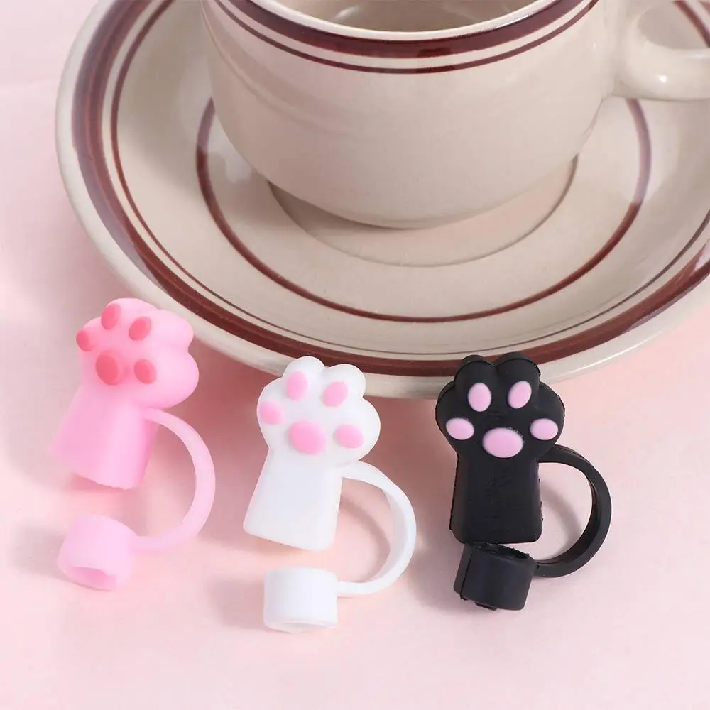 Cute 10mm Cat Paw Straw Cover Spill-Proof Reusable Straw Stopper Dust-Proof Straw Tip 30&40 Oz Cup