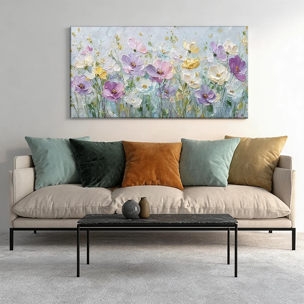 

1pcwooden frame canvas decorative painting HandCorridor decorationpainted flower canvas artwork.Corridor decoration