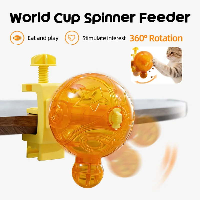 Cat Rotating Leaker Meteor Hammer Puzzle Interactive Freeze Drying Toy Adjustable Size Fixture Dog Feeding Device