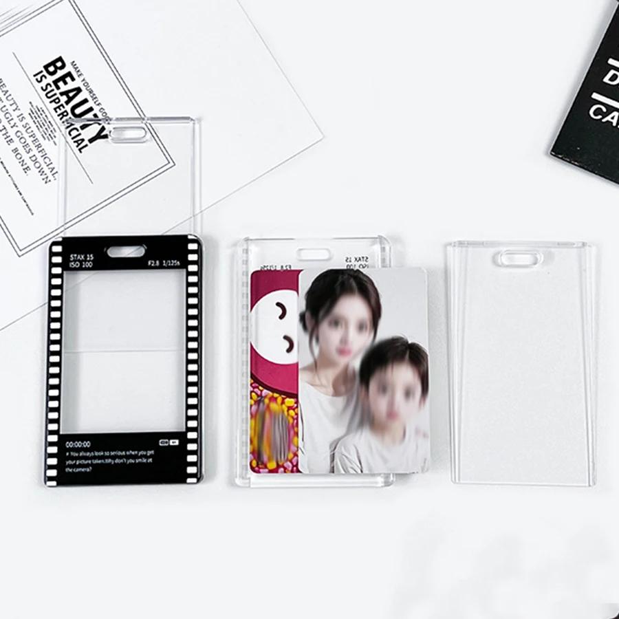 Film transparent card holder student business card case protector