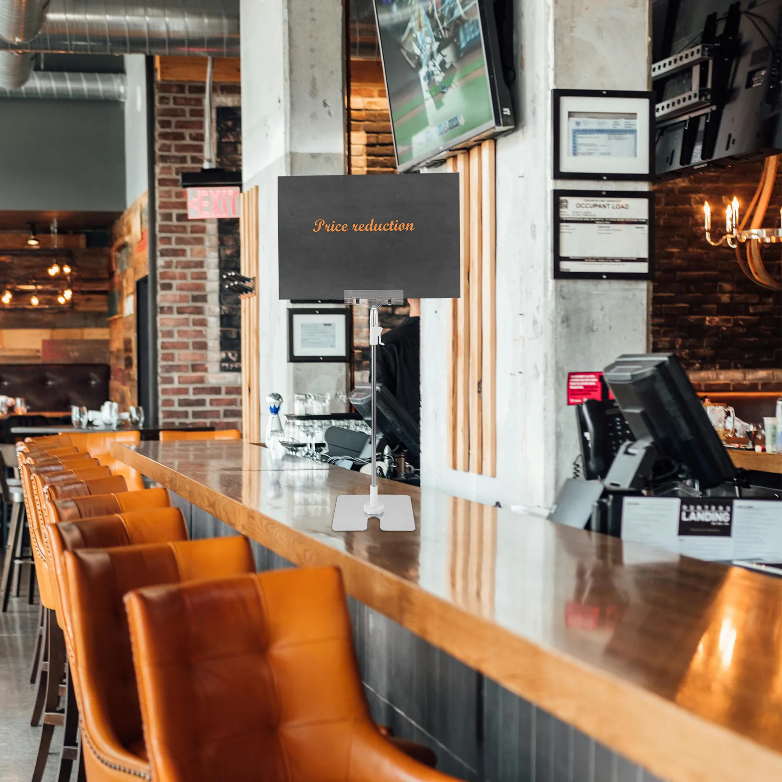 

Стойка для плакатов из нержавеющей стали с регулируемой высотой, напольный держатель для рекламных материалов и постеров