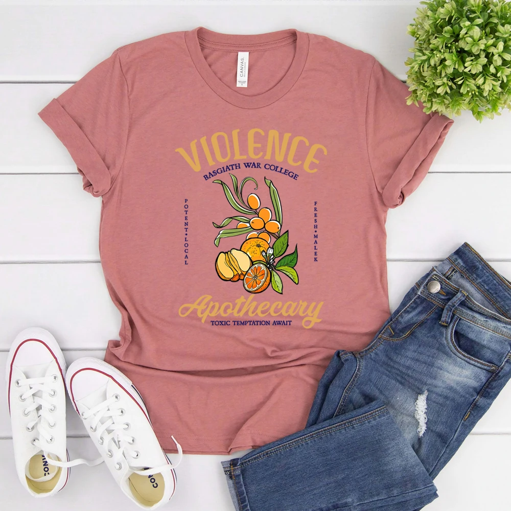 Vintage Basgiath War College T-shirt Violet Sorrengail Apothecary Shirt Fourth Wing Tees Dragon Rider Rebecca Yoros Bookish Tops