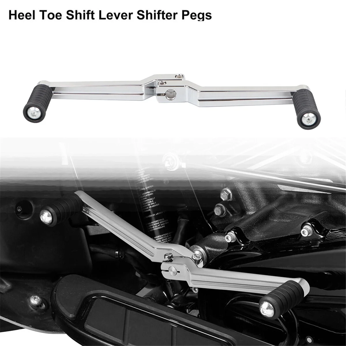 

#803N Heel Toe Shift Lever Shifter Pegs for Harley Touring Road King Street Glide FLHT (Chrome Silver)