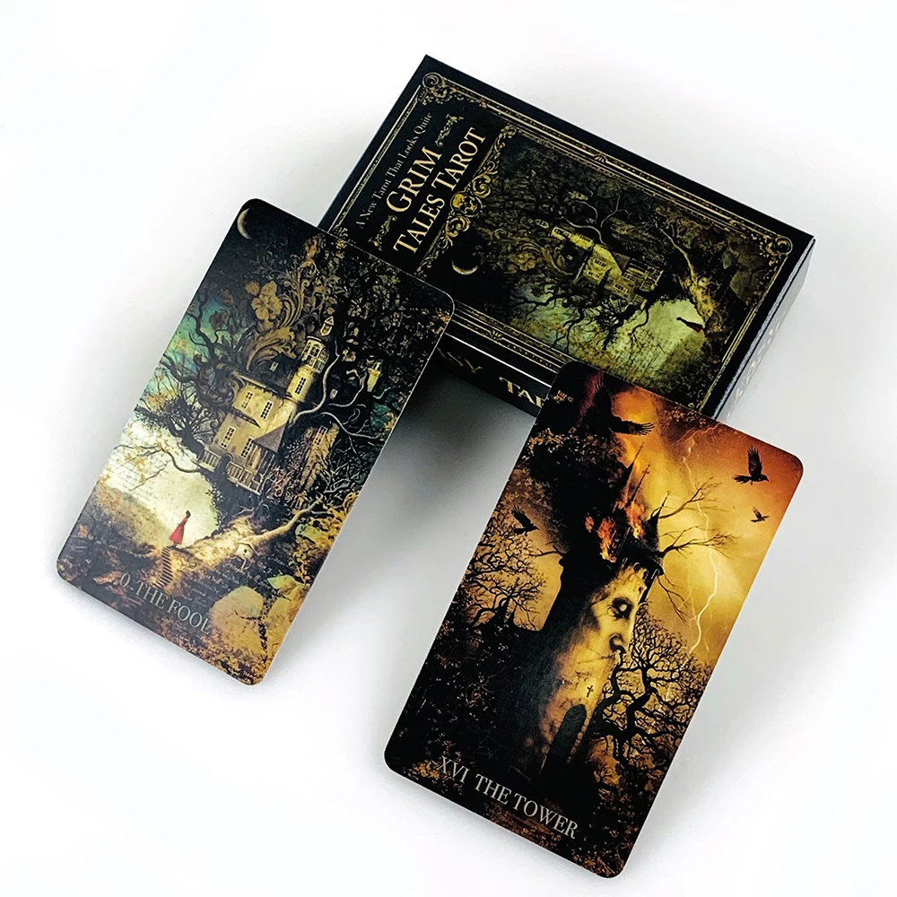

New Grim Tales Tarot Cards 78 Tarot Deck English Version Mysterious Divination Edition Board Game, Meditation & Party Games
