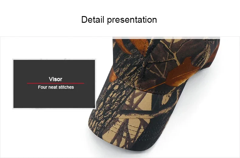 Baseballkappe mit individuellem Logo und Tarnmuster für Männer und Frauen, Text-Stickerei, Jagd-, Angel- und Sportkappen, verstellbar, Dropshipping – Detail 9