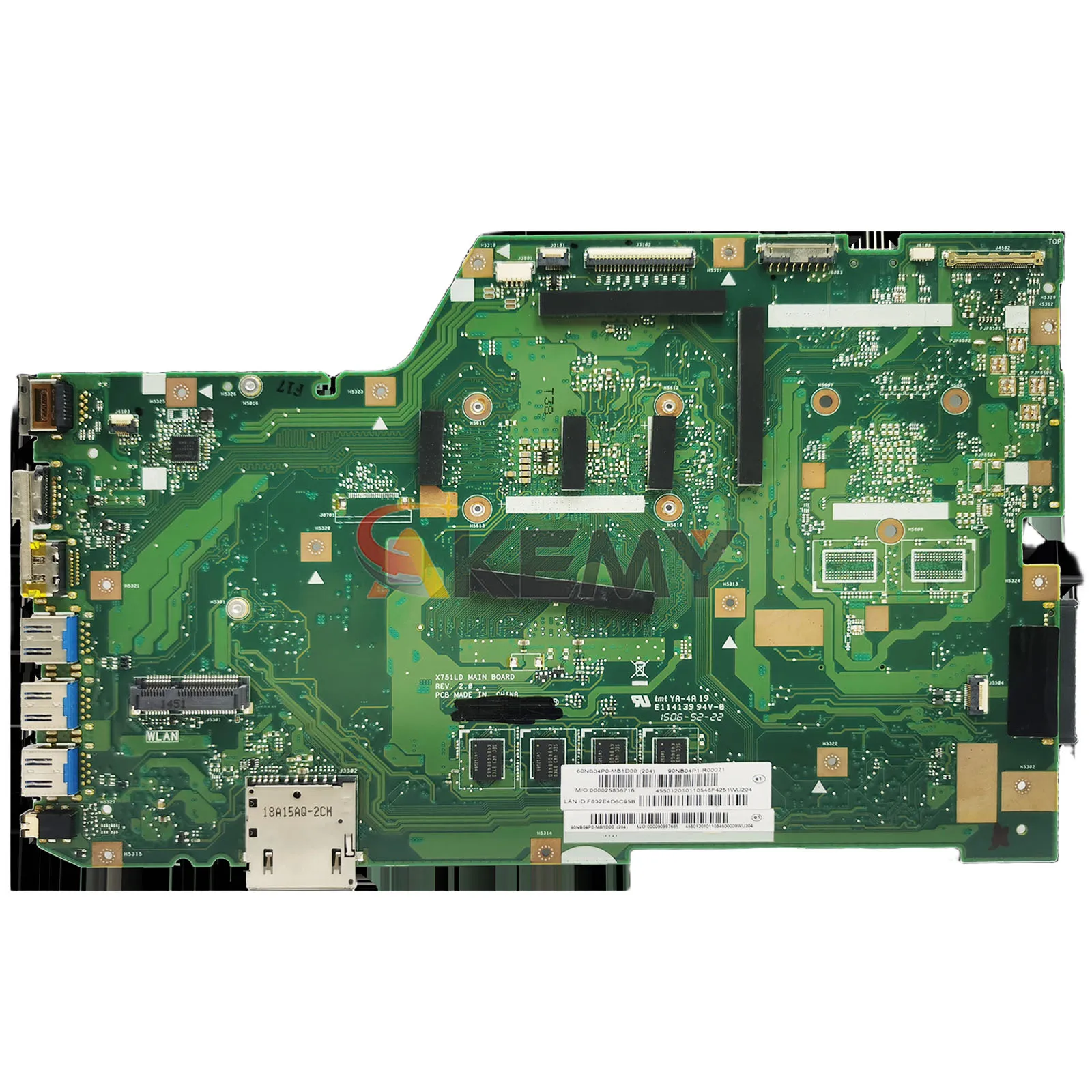 ASUS X751LJ K751L X751LD X751L X751LN A751L X751LB X751LDV F751L X751LK ノートパソコン用マザーボード X751LA メインボード (I3 I5 I7 CPU対応)
