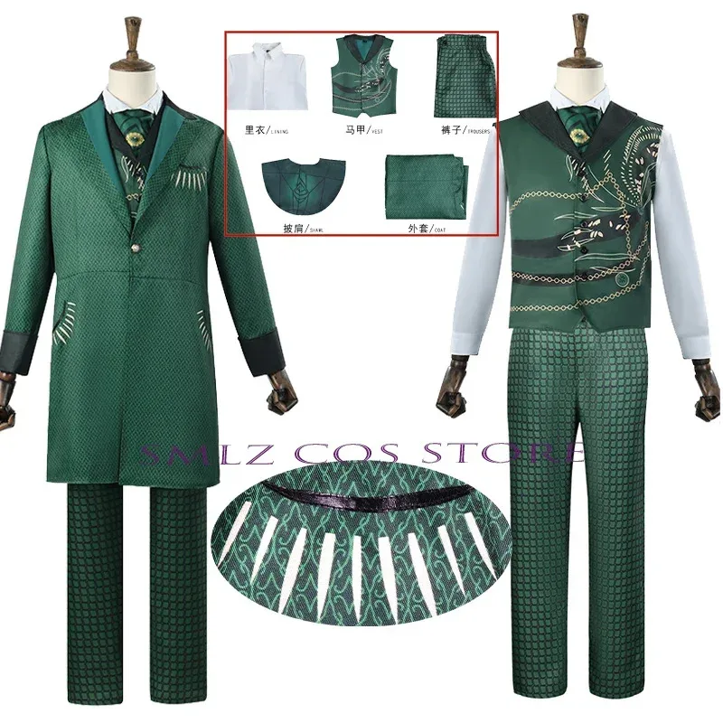 

Anime Wizard Cosplay Movie Wicked Cosplay Men's Wizard Green Suit Jeff Green Suit Halloween Christmas Clothing for Man