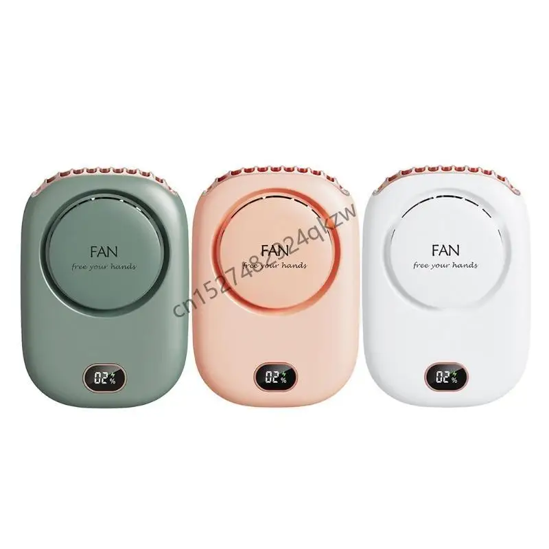 

R9CD Мини-настольный вентилятор, 3 скорости, дисплей мощности, подвесной шейный вентилятор для офиса, занимающегося спортом на