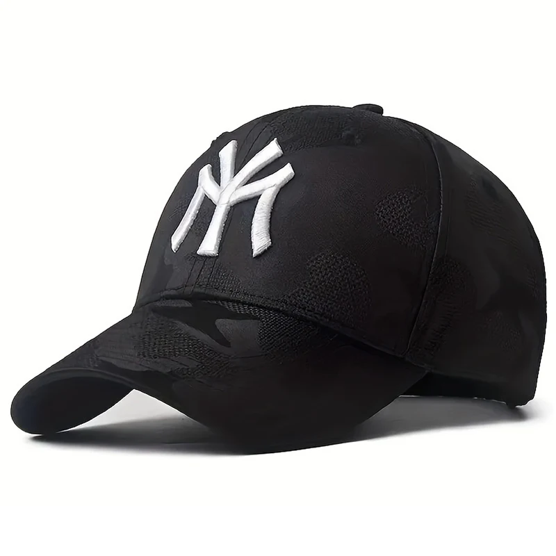 Unisex-Baseballmützen mit Buchstabenstickerei, Camouflage-Muster, für Frühling und Herbst, verstellbare Freizeithüte für den Außenbereich, Sonnenschutzhut, Sport-Golfmütze – Detail 4